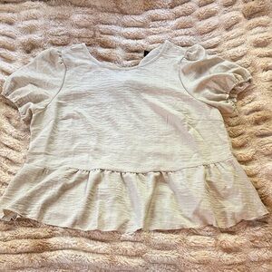 SHEIN Women's Cream Peplum Blouse